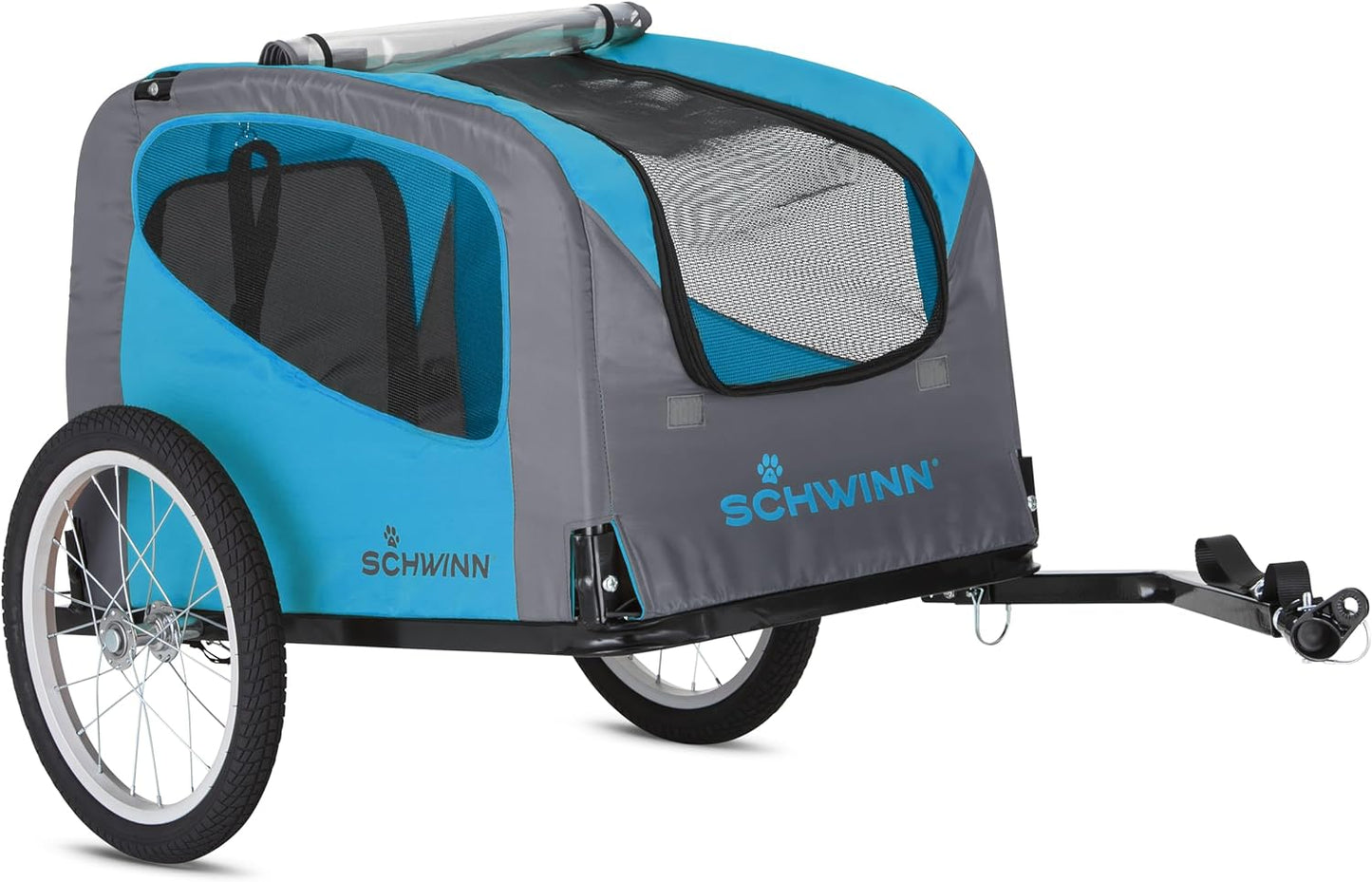 Rascal Bike Dog Trailer, Carrier for Small and Large Pets, Easy Folding Cart Frame, Quick Release Wheel, Universal Bicycle Coupler, Washable Non-Slip Lining