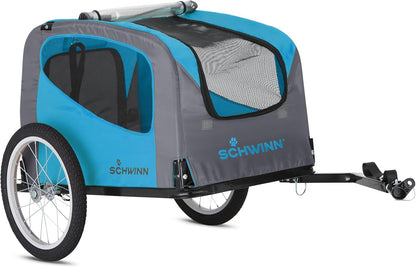 Rascal Bike Dog Trailer, Carrier for Small and Large Pets, Easy Folding Cart Frame, Quick Release Wheel, Universal Bicycle Coupler, Washable Non-Slip Lining